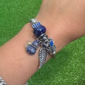 Disney Aladdin Blue and silver beaded charm bracelet